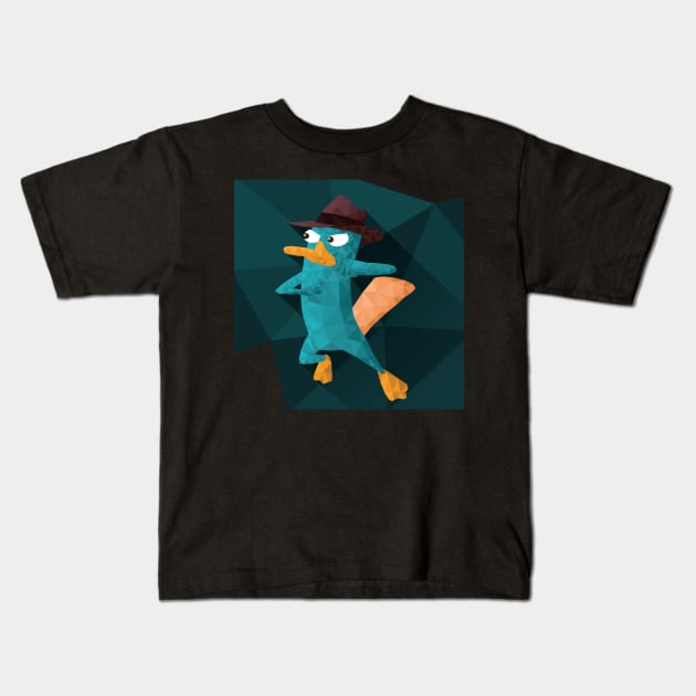 Perry the Geopuss Kids T-Shirt by polliadesign